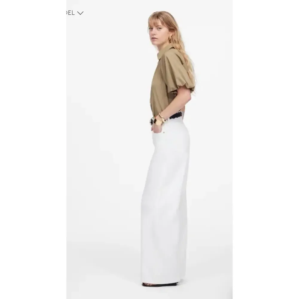 NWT Madewell Superwide-Leg Jeans: Airy Denim Edition White 24